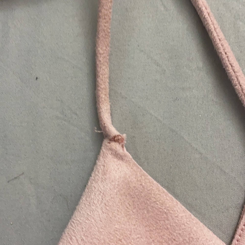 Pink formal dress. The material is suede - Picture 4 of 4